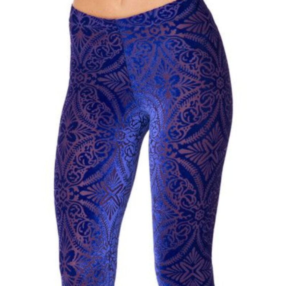 Black Milk Blurple Burned Velvet Leggings size Medium